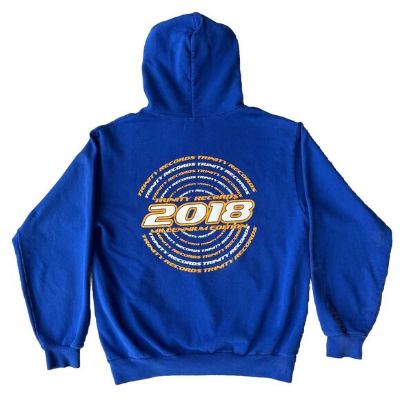 Trinity Records 2018 Millennium Edition Hooded Sweatshirt Hoodie in Blue, Size M - Picture 2 of 5